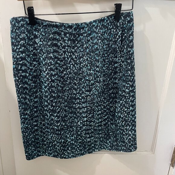 Sevier Skirts Custom One of a Kind Pencil Skirt Size 6 (approx) Blue Tweed - Picture 2 of 6